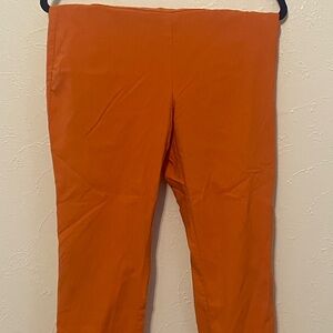 New York & Company 7th Avenue Orange Ankle Pants Women’s Medium Cropped Slim Fit